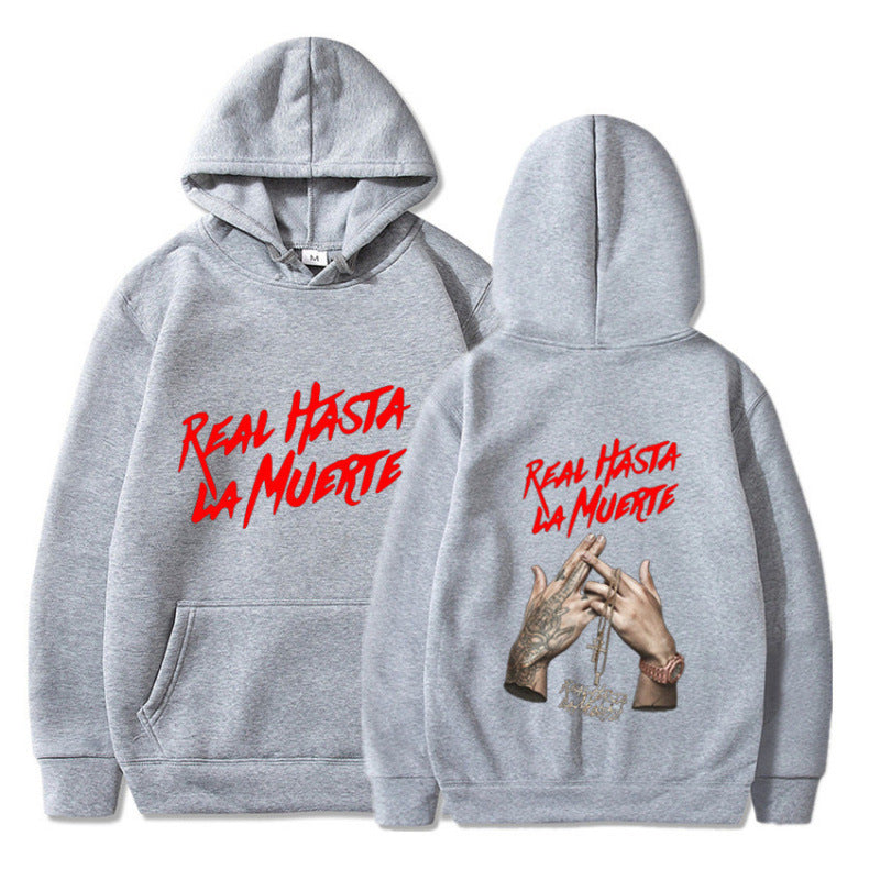 Damen Kapuzensweater mit auffälligem Schriftzug in urbanem Stil EB
