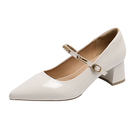 Damen Pumps mit elegantem Riemchen und komfortablem Blockabsatz EB