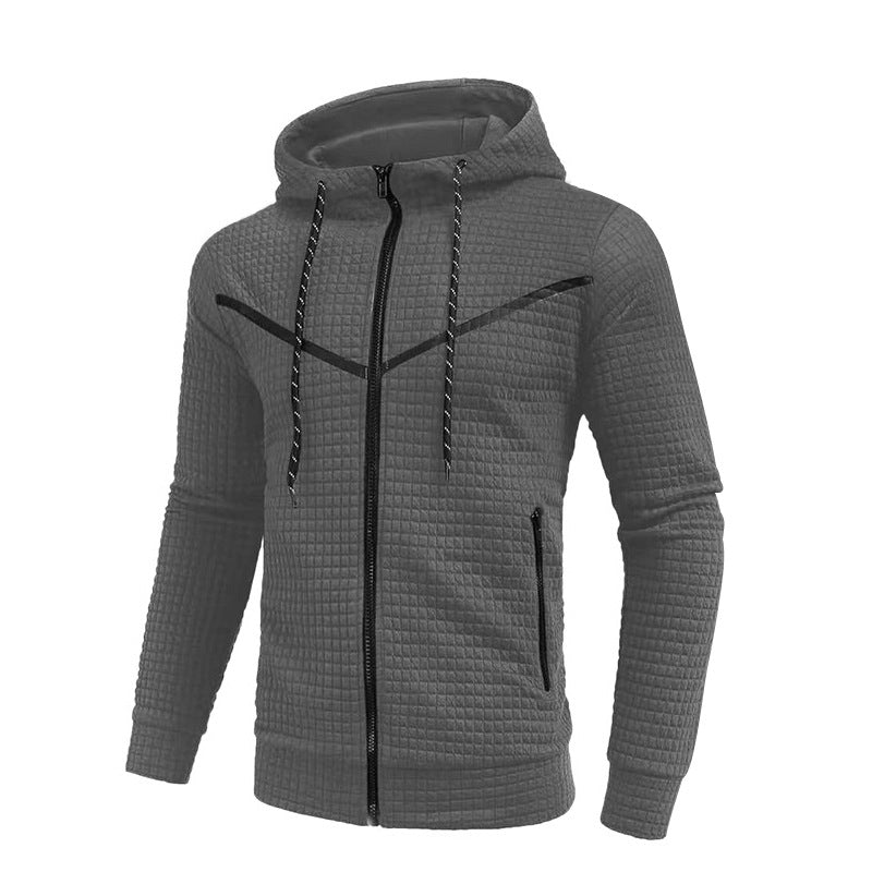 Herren stylische Jacke mit strukturiertem Design und praktischem Reißverschluss EB