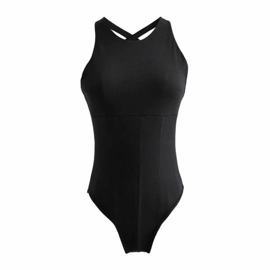 Damen Body mit figurformendem Design und seitlichen Cut-Outs EB