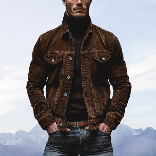 Herren Cordjacke mit klassischem Schnitt und praktischen Brusttaschen EB