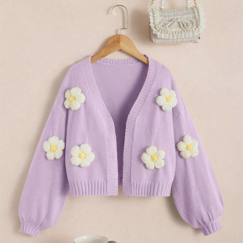 Damen Kurzjacke mit verspielten Blumenapplikationen EB