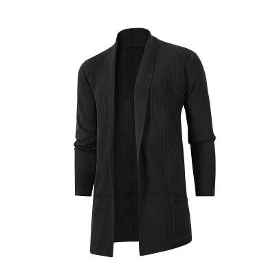 Herren Strickjacke mit offenem Schnitt und praktischen Taschen EB
