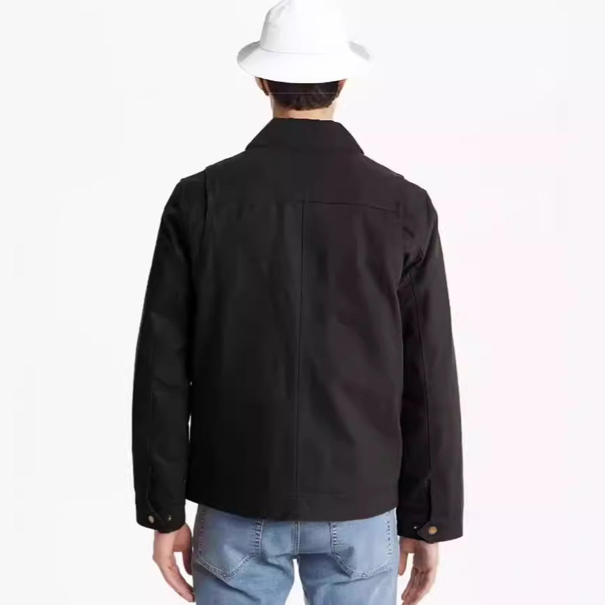 Herren lässige Utility-Jacke mit großzügigen Taschen und gefüttertem Kragen EB