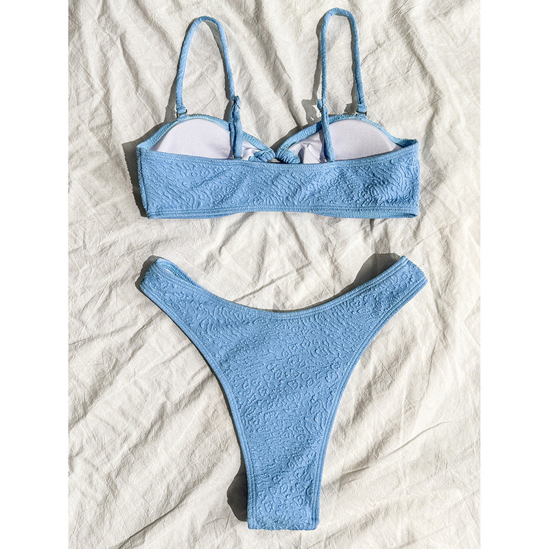 Damen Bandeau-Bikini mit strukturiertem Gewebe EB
