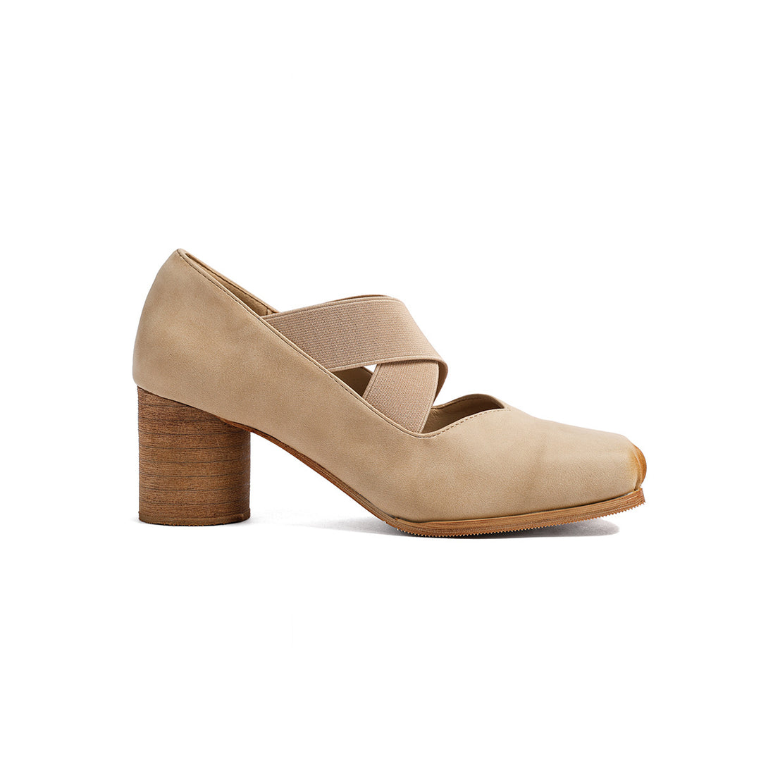 Damen elegante Ballerinas mit elastischen Riemen und glänzender Leder-Oberfläche EB