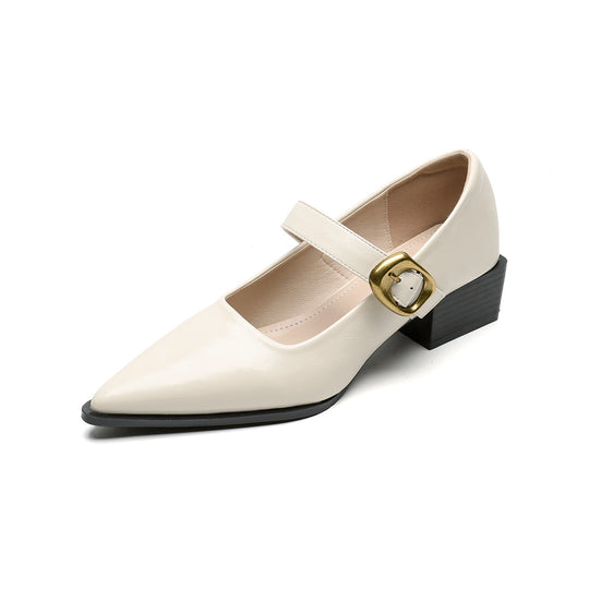 Damen elegante Mary-Jane Schuhe mit modischem Schnallenverschluss EB
