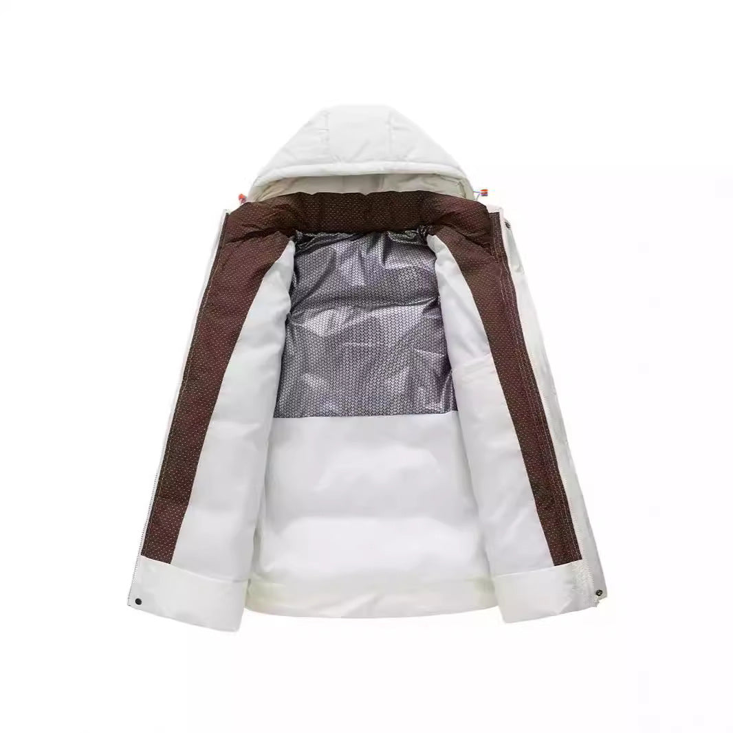 Herren Stepp-Winterjacke mit Kapuze und Printdetails EB