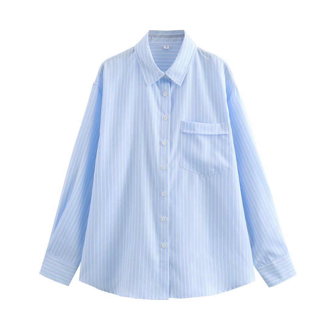 Damen Elegante und lässige Bluse mit feinen Streifen EB