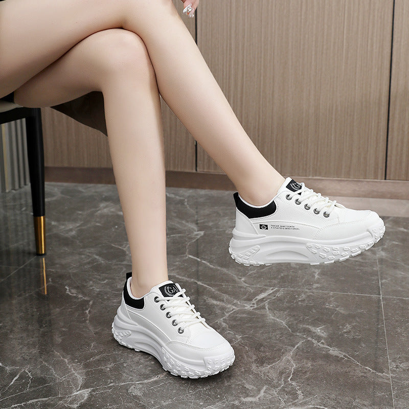 Damen modische Chunky Sneakers mit gepolsterter Sohle und stoßdämpfendem Design EB
