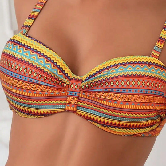Damen Hochgeschnittener Bikini mit eleganten Seitenschnürungen EB