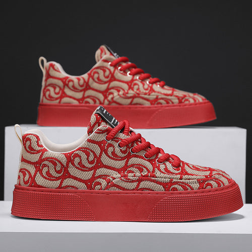 Damen modische Sneakers mit dekorativem Muster und rutschfester Sohle EB