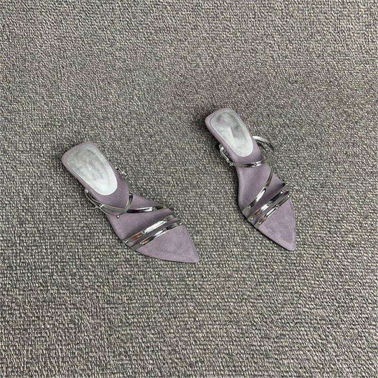Damen schicke Mules mit eleganten Riemchen EB