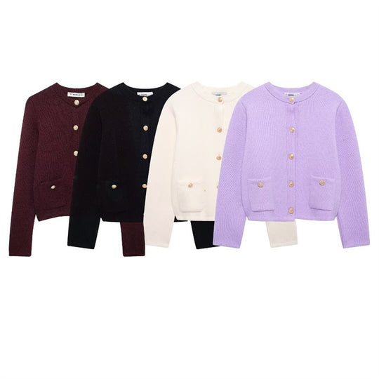 Damen Strickjacke mit eleganten Knopfdetails und praktischen Taschen EB