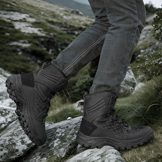 Herren robuste Wanderschuhe mit hohem Knöchelschutz und rutschfester Sohle EB