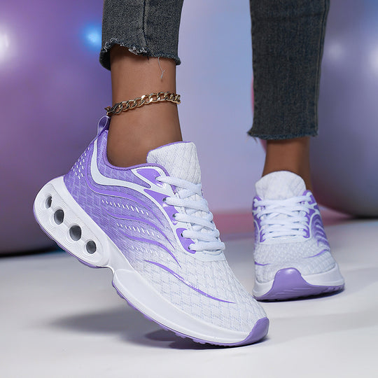 Damen nan sportive Strick-Laufschuhe mit belüfteter Luftkammersohle und ergonomischer Abrollsohle EB