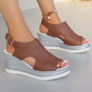 Damen Wedge-Pantoletten mit floralem Design und komfortablem Fußbett EB 1782111804