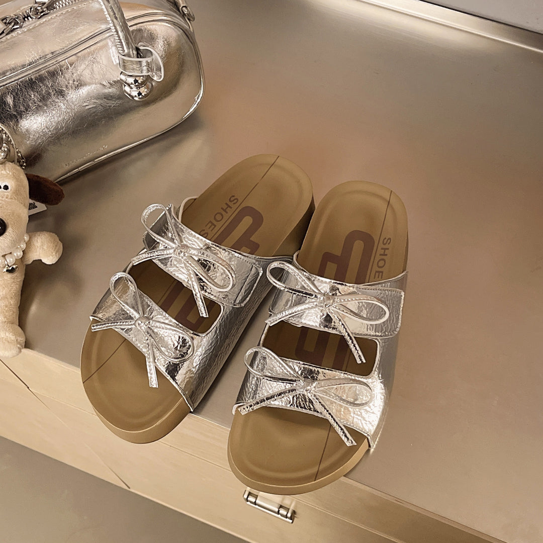 Damen Sandalen mit modischem Schleifen-Design und komfortabler Sohle EB