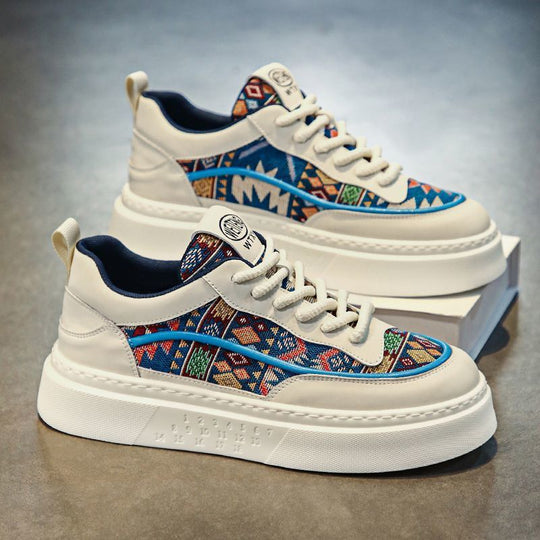Damen bequeme Sneakers mit buntem Ethno-Muster EB
