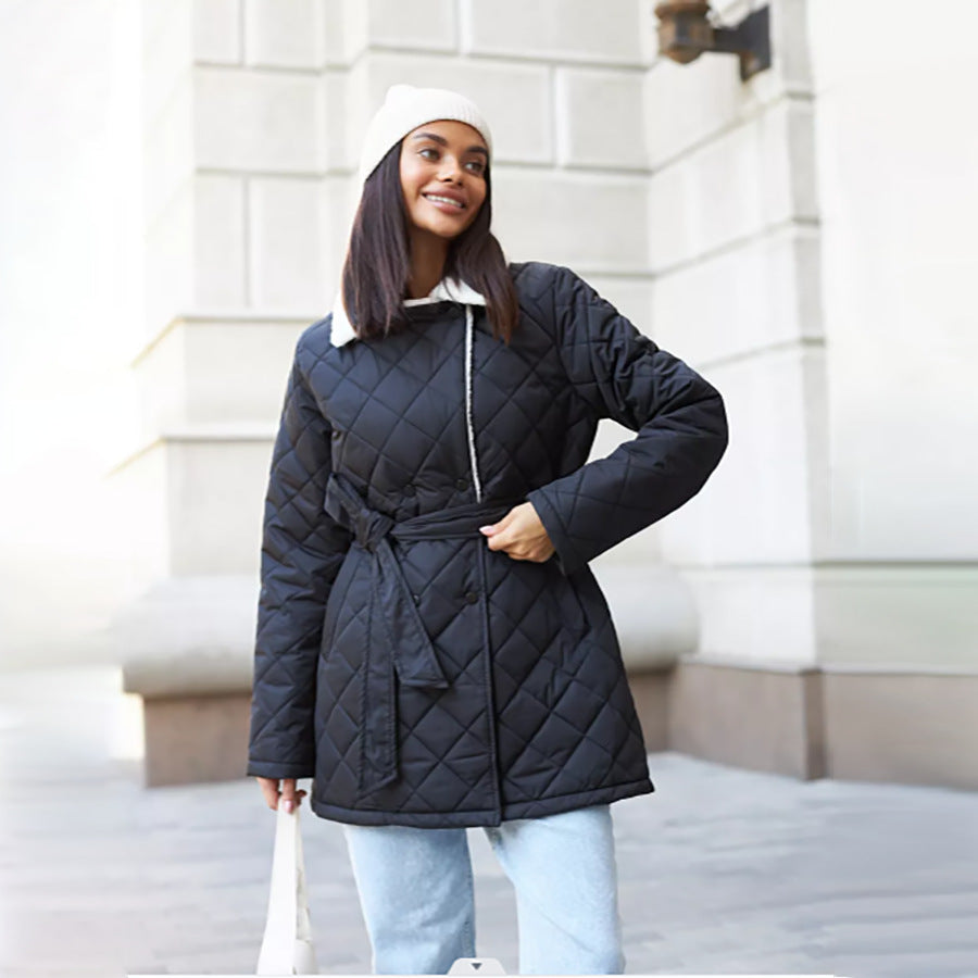 Damen gesteppte Wolljacke EB