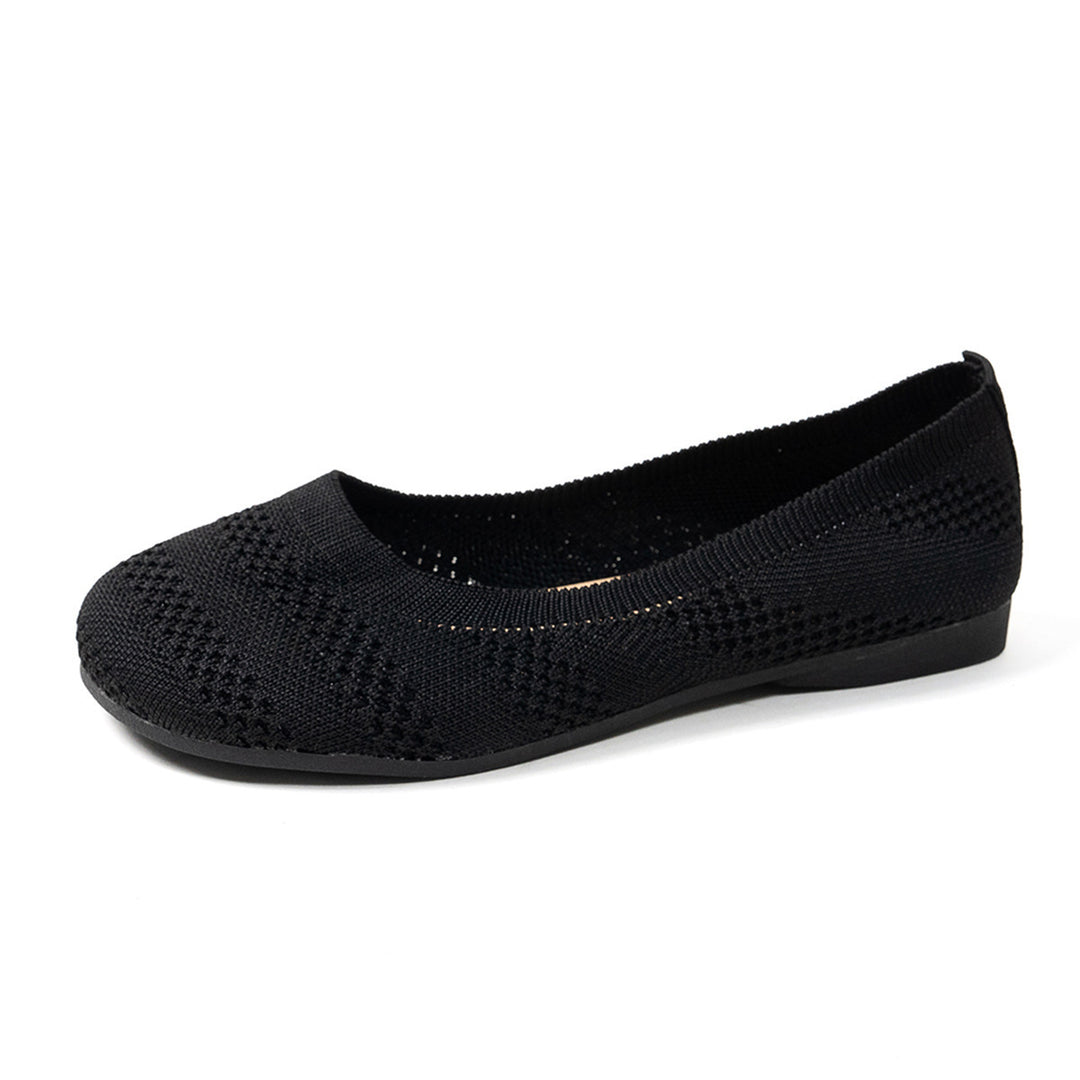 Damen Ballerinas mit elastischem Strickdesign und rutschfester Sohle EB