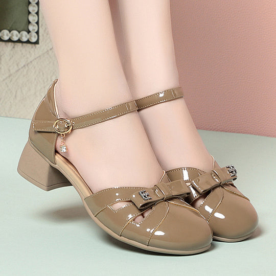 Damen Mary Jane Schuhe mit elegantem Riemchen und komfortablem Blockabsatz EB