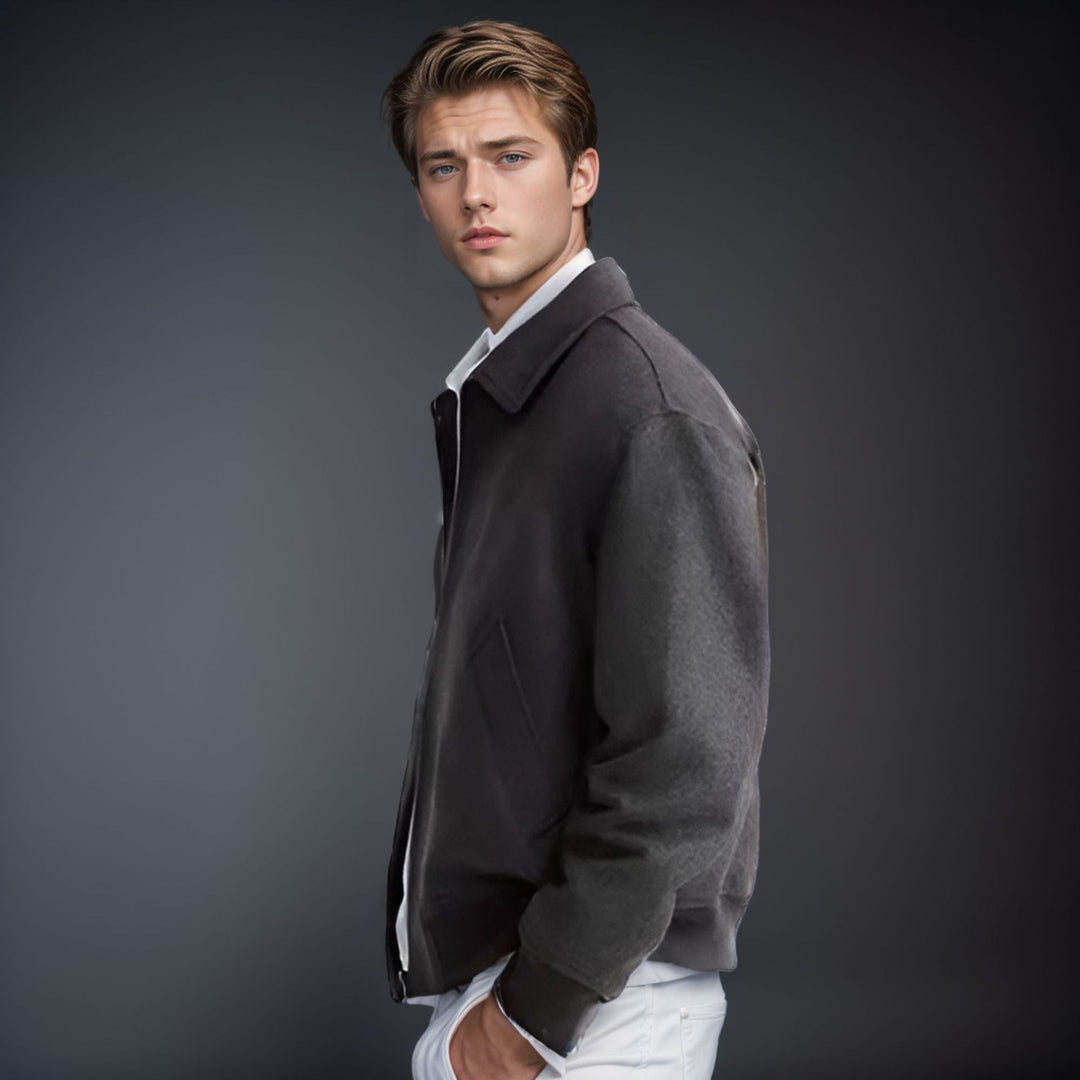 Herren farbenfrohe Fleece-Bomberjacke mit seitlichen Taschen EB