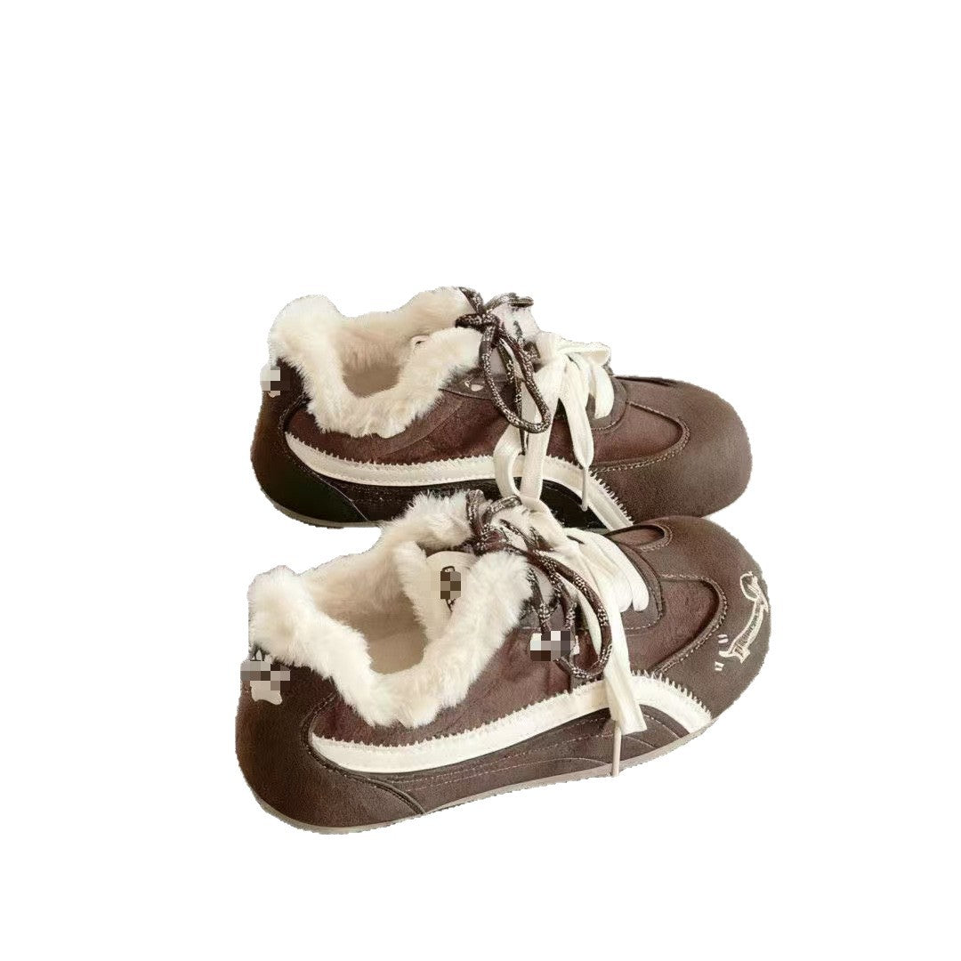 Damen warme und stylische Sneakers mit Fleece-Futter EB