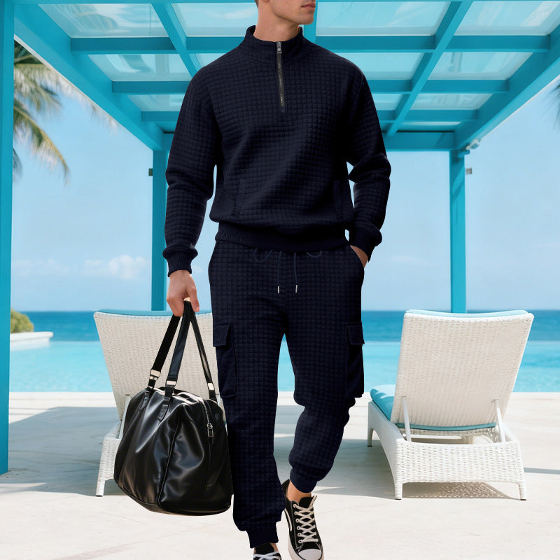 Herren Sweatshirt und Jogginghose Set mit Reißverschluss und praktischen Taschen EB