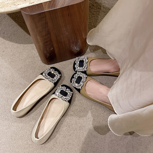 Damen Elegante Ballerinas mit funkelndem Schmuckdetail EB