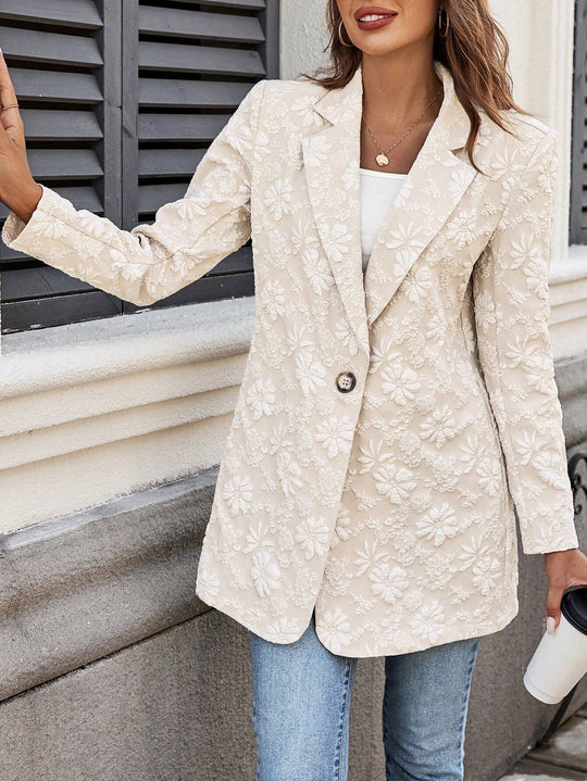 Damen Eleganter Blazer mit floralen Stickereien EB