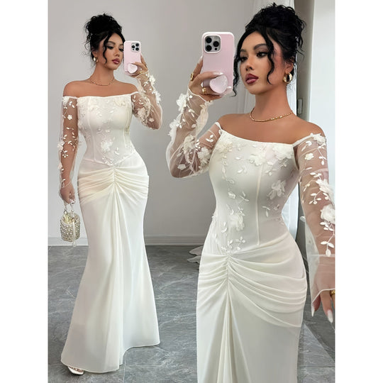 Damen Hochzeitskleid mit eleganten Stickereien EB