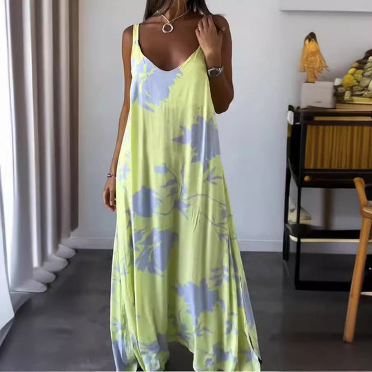 Damen Maxikleid mit floralem Muster und fließendem Schnitt EB