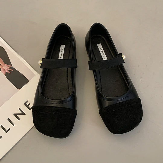Damen Ballerinas mit elegantem Riemchen und modischer Perlenverzierung EB