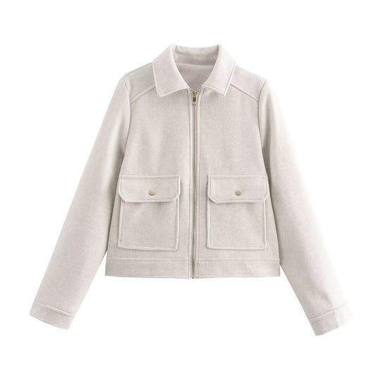 Damen stylische Bomberjacke mit praktischen aufgesetzten Taschen EB