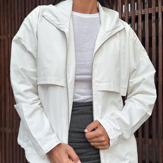 Damen Sportliche Übergangsjacke mit hohem Kragen und weitem Schnitt EB