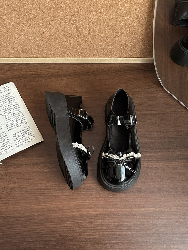 Damen modische Ballerinas mit dekorativem Schleifen-Detail und komfortabel hoher Sohle EB