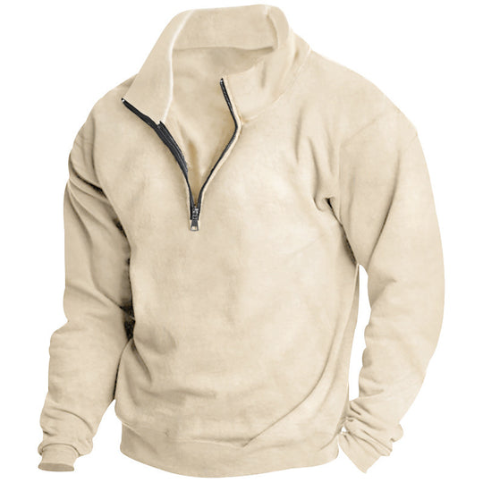 Unisex nan Oversize Sweatshirt mit halbem Reißverschluss und hohem Stehkragen EB