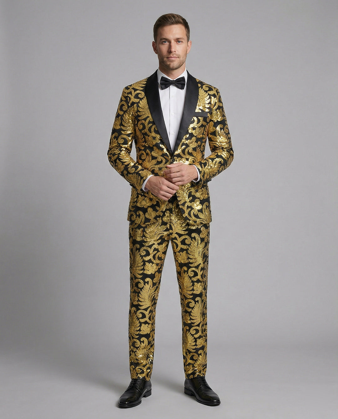 Herren glamouröses Pailletten-Anzugset EB