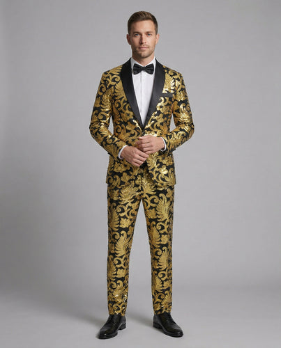 Herren glamouröses Pailletten-Anzugset EB