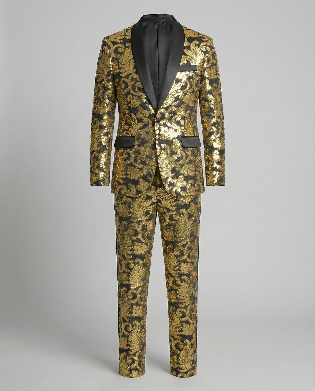 Herren glamouröses Pailletten-Anzugset EB