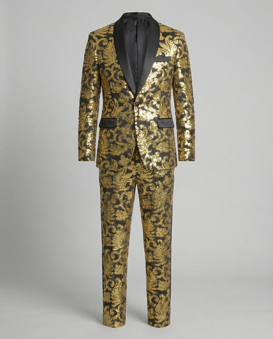 Herren glamouröses Pailletten-Anzugset EB