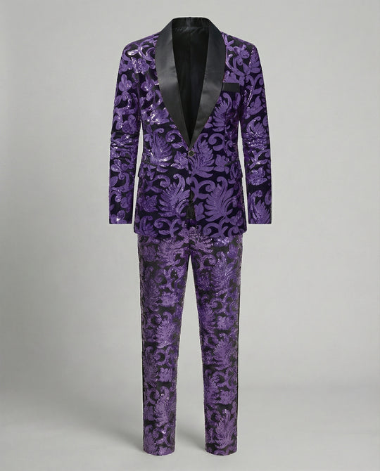 Herren glamouröses Pailletten-Anzugset EB