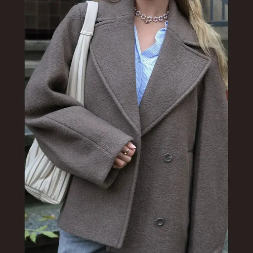 Damen Oversized Wollmantel EB