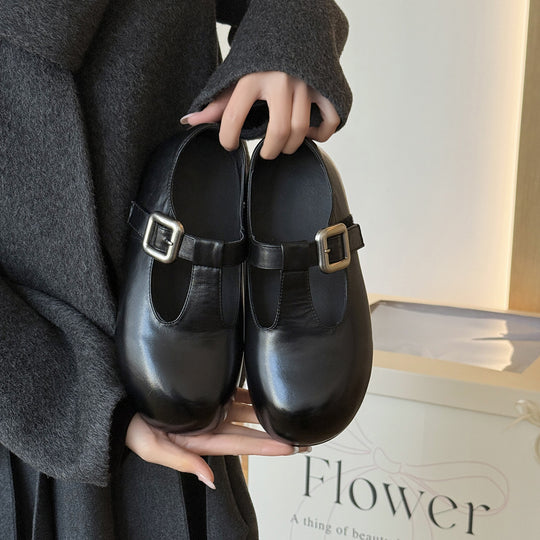 Damen elegante Mary Jane Ballerinas mit dekorativen Schnallen EB