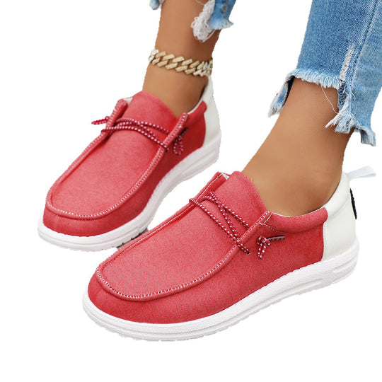 Damen Slip-On Sneakers mit modischem Schnürdesign EB