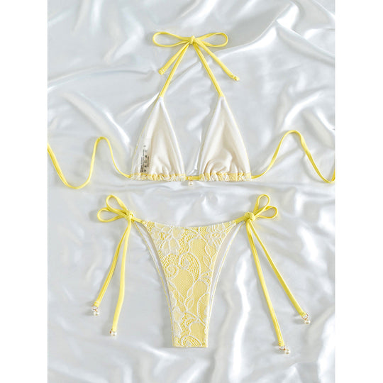 Damen Triangel-Bikini mit edlem Spitze-Design EB