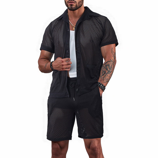 Damen luftiges Freizeitanzug-Set aus Mesh EB