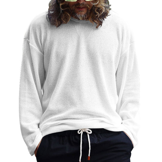 Herren lässiges Langarmshirt aus atmungsaktivem Waffelstoff EB