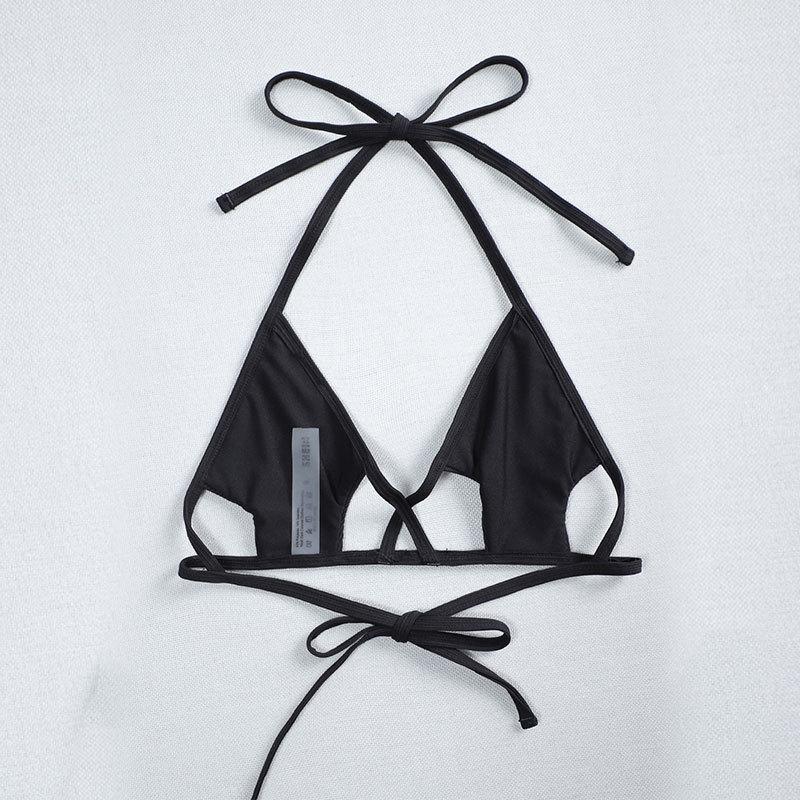 Damen Triangel-Bikini mit raffiniertem Schnitt und dekorativen Bindebändern EB